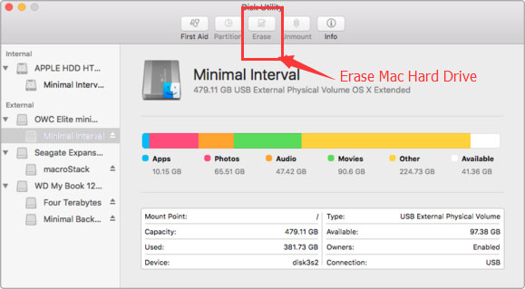 format hard drive for osx